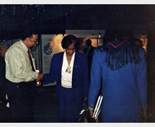 with the PM of Jamaica, Copenhagen 1995 